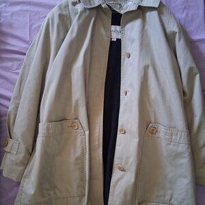 Towne by London Fog Vintage Trench Coat, 14 REG, Beige